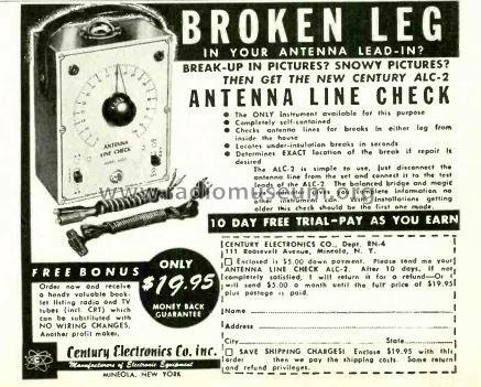 Antenna Line Check ALC-2; Century Electronics (ID = 2507682) Equipment