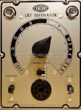 CRT Testivator 103A; Century Electronics (ID = 1597918) Equipment