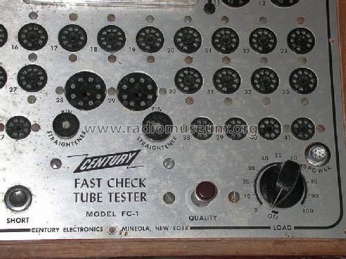 Fast Check Tube Tester FC-1; Century Electronics (ID = 1017436) Equipment