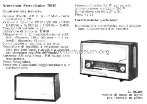 Armonium Stereofonico 76010; CGE, Compagnia (ID = 2217659) Radio