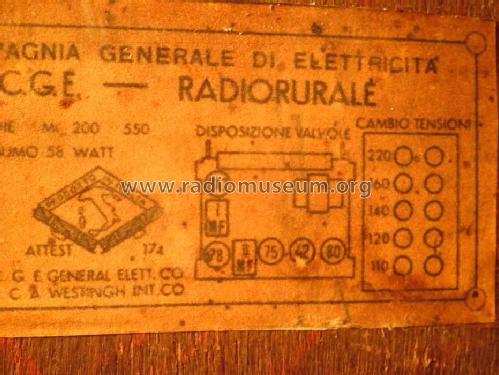 Radiorurale ; CGE, Compagnia (ID = 1519211) Radio