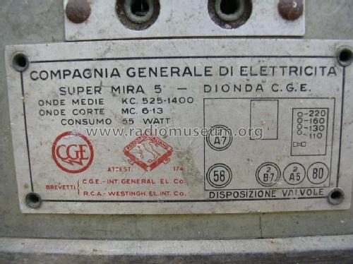 Super Mira 5 Dionda ; CGE, Compagnia (ID = 1117586) Radio