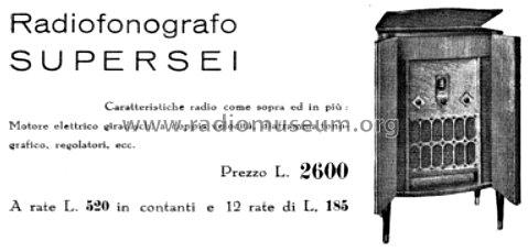 SuperSei Radiofonografo ; CGE, Compagnia (ID = 1179470) Radio
