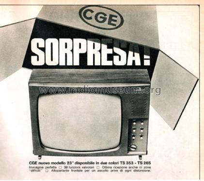 TS 353 - TS 265; CGE, Compagnia (ID = 2613193) Television
