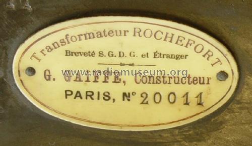 Transformateur Rochefort ; Gaiffe A., G., & Cie (ID = 2444027) Diversos