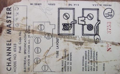 6535 ; Channel Master Corp. (ID = 1819484) Radio