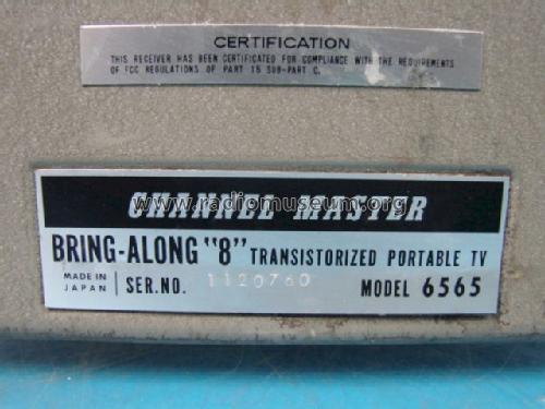 Bring-Along '8' Transistorized Portable TV 6565; Channel Master Corp. (ID = 1237662) Television
