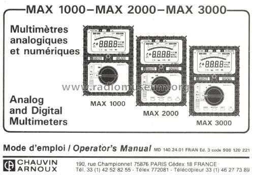 TRMS Multimètre MAX 2000; Chauvin & Arnoux; (ID = 1755783) Equipment