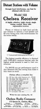 Chelsea Receiver Model 122; Chelsea Radio Corp. (ID = 1981019) Radio