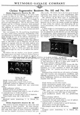 Regenerative Receiver No. 103; Chelsea Radio Corp. (ID = 1438583) Radio