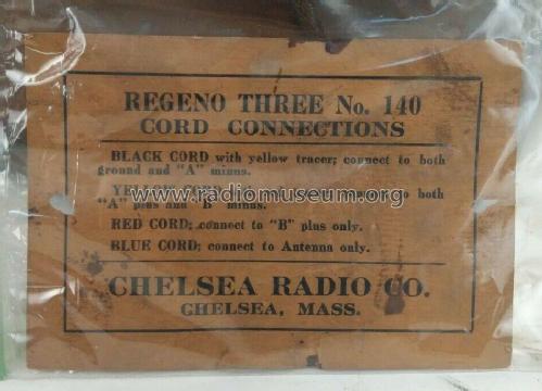 Regeno Three No. 140; Chelsea Radio Corp. (ID = 2565610) Radio