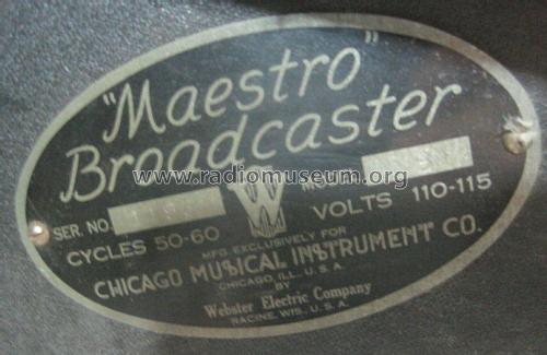 Maestro Broadcaster 8; Chicago Musical (ID = 2721404) Ampl/Mixer