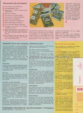 Elektronik Labor Bausatz Rundfunkempfänger; Christiani, Dr. Ing. (ID = 1714063) Bausatz