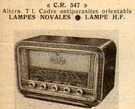 CR547; Cibot Radio; Paris (ID = 554393) Radio
