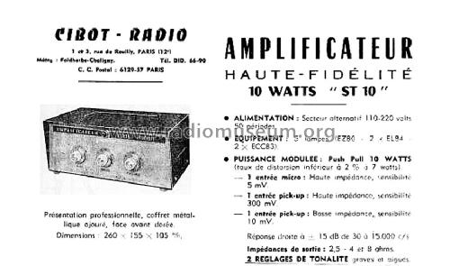 Kit ST10; Cibot Radio; Paris (ID = 1393971) Ampl/Mixer