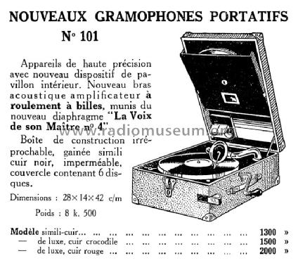Gramophone portatif No. 101; Cie. Fse. du (ID = 2140305) TalkingM