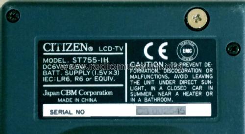 LCD Color Television ST755-IH; Citizen Electronics (ID = 2449098) Television
