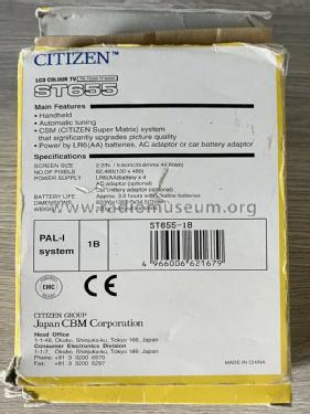 LCD Colour TV ST655-1B; Citizen Electronics (ID = 2730299) Télévision