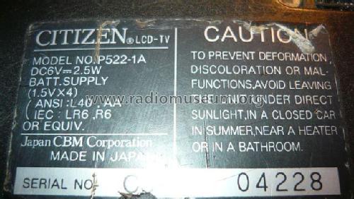 LCD Color TV & Video Monitor P522; Citizen Electronics (ID = 1780141) Television