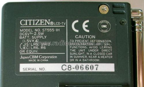 Pocket LCD Colour TV ST555-1H; Citizen Electronics (ID = 1437708) Televisión