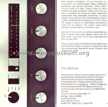 712 Patrician Ch= T11; Clairtone Sound (ID = 1167208) Radio