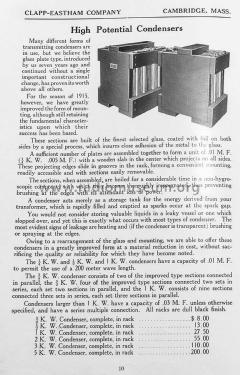 1/2 K. W. High Potential Condenser Cat. No. W655; Clapp-Eastham Co.; (ID = 2378312) Amateur-D