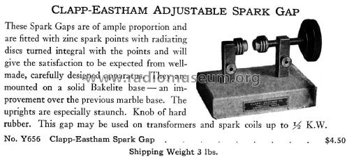 Adjustable Spark Gap Y656; Clapp-Eastham Co.; (ID = 2432340) Amateur-D