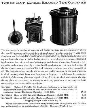 Balanced Variable Condenser Type 800; Clapp-Eastham Co.; (ID = 2427634) Radio part