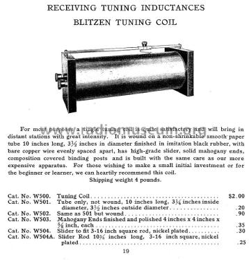 Blitzen Tuning Coil Single Slide; Clapp-Eastham Co.; (ID = 2058179) mod-pre26