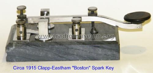 Boston Wireless Key Italian Dove Marble base; Clapp-Eastham Co.; (ID = 1019969) Morse+TTY