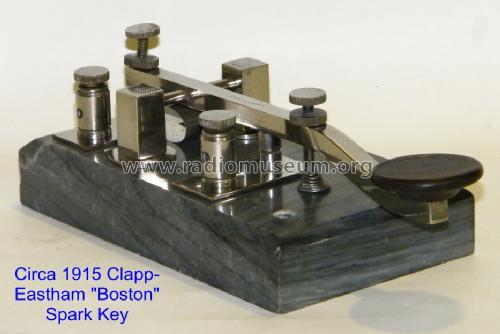 Boston Wireless Key Italian Dove Marble base; Clapp-Eastham Co.; (ID = 1019970) Morse+TTY