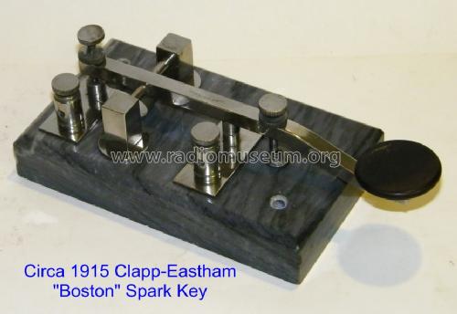Boston Wireless Key Italian Dove Marble base; Clapp-Eastham Co.; (ID = 1019976) Morse+TTY