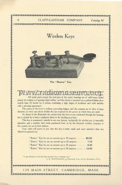 Boston Wireless Key Italian Dove Marble base; Clapp-Eastham Co.; (ID = 1978296) Morse+TTY