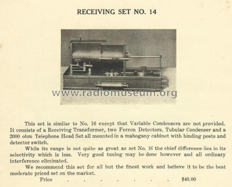 Receiving Set No. 14; Clapp-Eastham Co.; (ID = 2307256) Galena