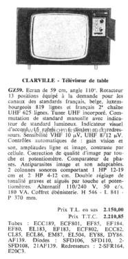 GZ59; Clarville CSF; Paris (ID = 1867303) Television
