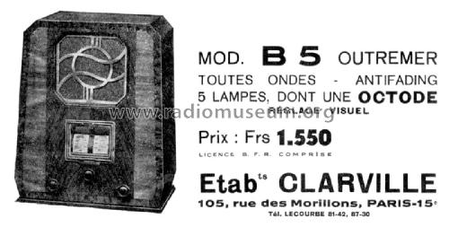 B5 Outremer; Clarville CSF; Paris (ID = 1999952) Radio