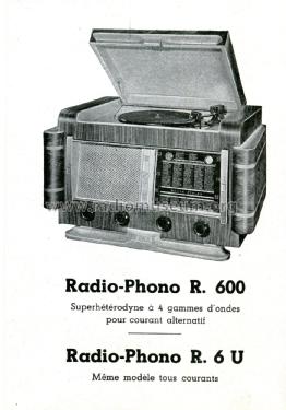Radio-Phono R600; Clarville CSF; Paris (ID = 2720695) Radio