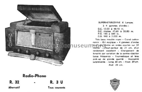 Radio-Phono R32; Clarville CSF; Paris (ID = 2546508) Radio