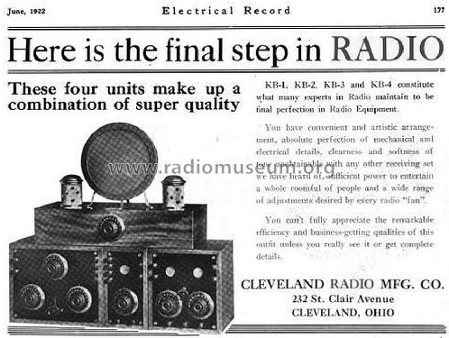 Tuner, Detector,Two-Stage Amplifier with Dulce Tone speaker; Cleveland Radio (ID = 1246846) Radio