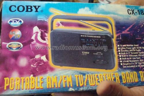 AM/FM/TV1/TV2/Weather Band Receiver CX-18; Coby Electronics (ID = 1286724) Radio