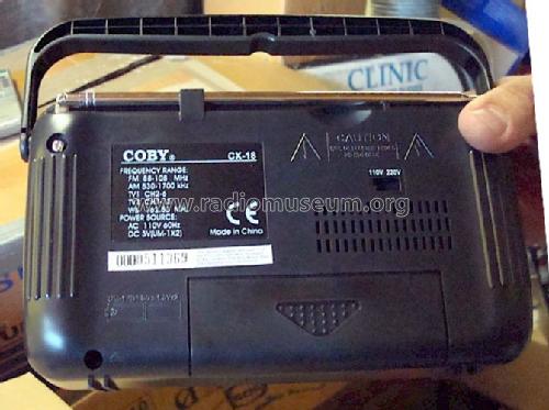AM/FM/TV1/TV2/Weather Band Receiver CX-18; Coby Electronics (ID = 1286725) Radio