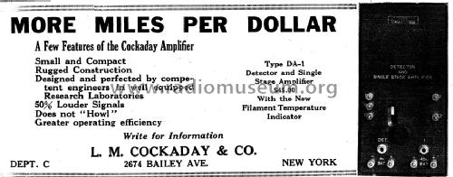 Detector and Single Stage Amplifier DA-1; Cockaday, L. M. & Co (ID = 975253) mod-pre26