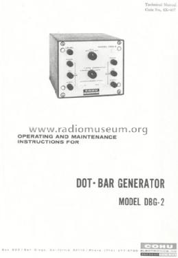 Dot-Bar Generator DBG-2; Cohu Electronics, (ID = 1182933) Equipment
