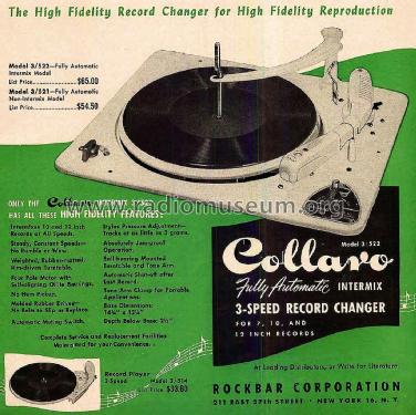 Record Changer 3/522; Collaro Ltd.; (ID = 1799604) R-Player