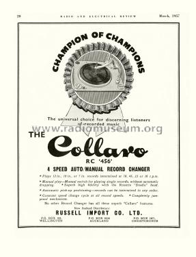 Record Changer RC-456; Collaro Ltd.; (ID = 2694281) R-Player