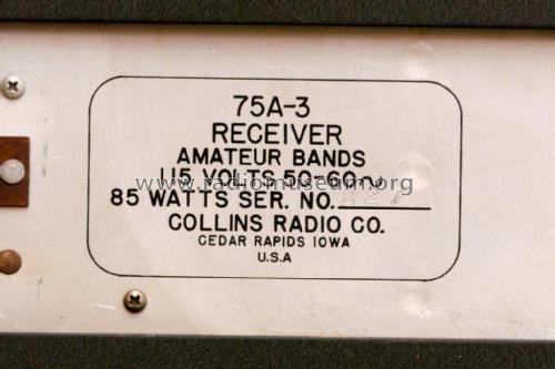 75A-3; Collins Radio (ID = 2834414) Amateur-R