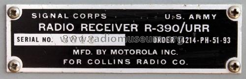 R-390/URR; Collins Radio (ID = 2251961) Commercial Re