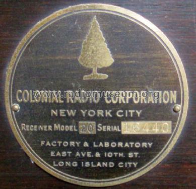 20 ; Colonial Radio Co.; (ID = 1772865) Radio