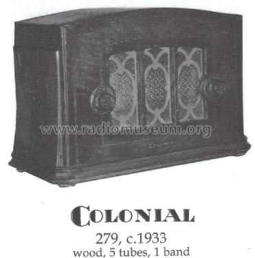 279 ; Colonial Radio Co.; (ID = 1402778) Radio