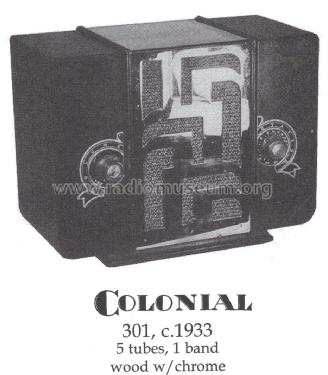 301 AC ; Colonial Radio Co.; (ID = 1402887) Radio